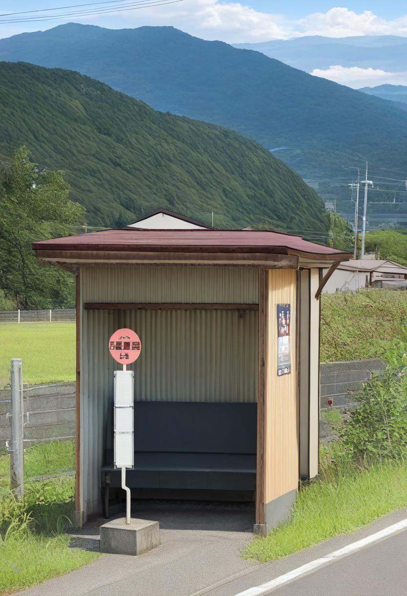 basutei,  bus stop,  no humans on Tensor.Art