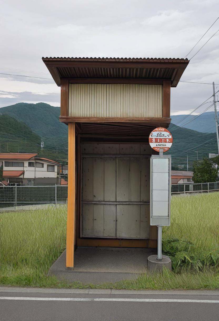 basutei,  bus stop,  no humans on Tensor.Art