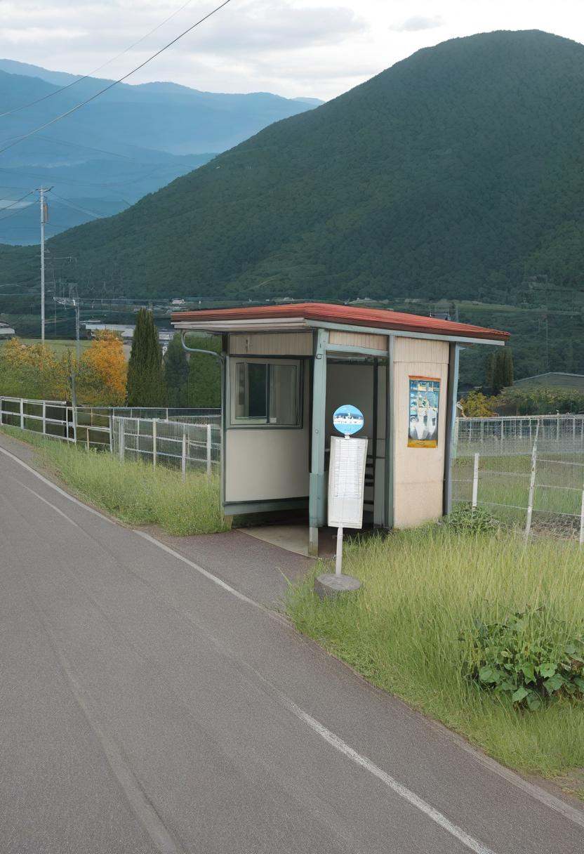 basutei,  bus stop,  no humans on Tensor.Art