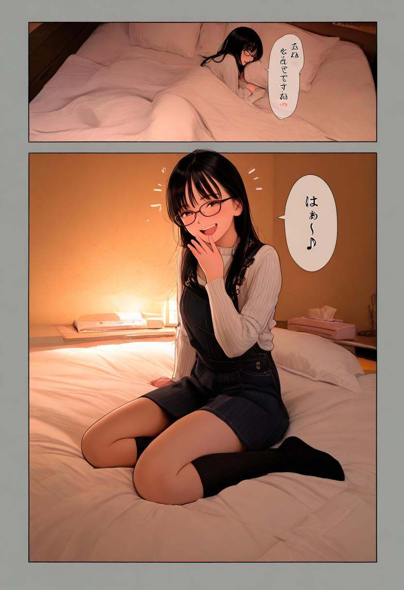 1girl,  glasses,  black hair on Tensor.Art