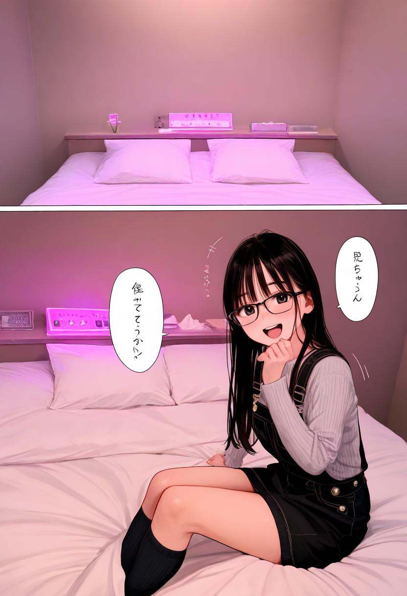 1girl,  glasses,  black hair on Tensor.Art