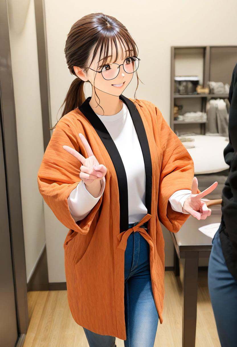 1girl,  solo,  glasses on Tensor.Art