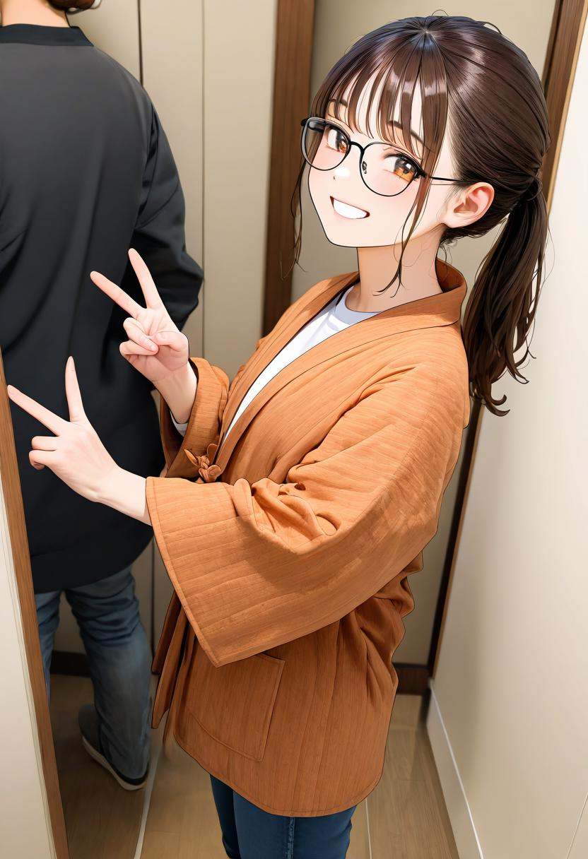 1girl,  solo,  glasses on Tensor.Art