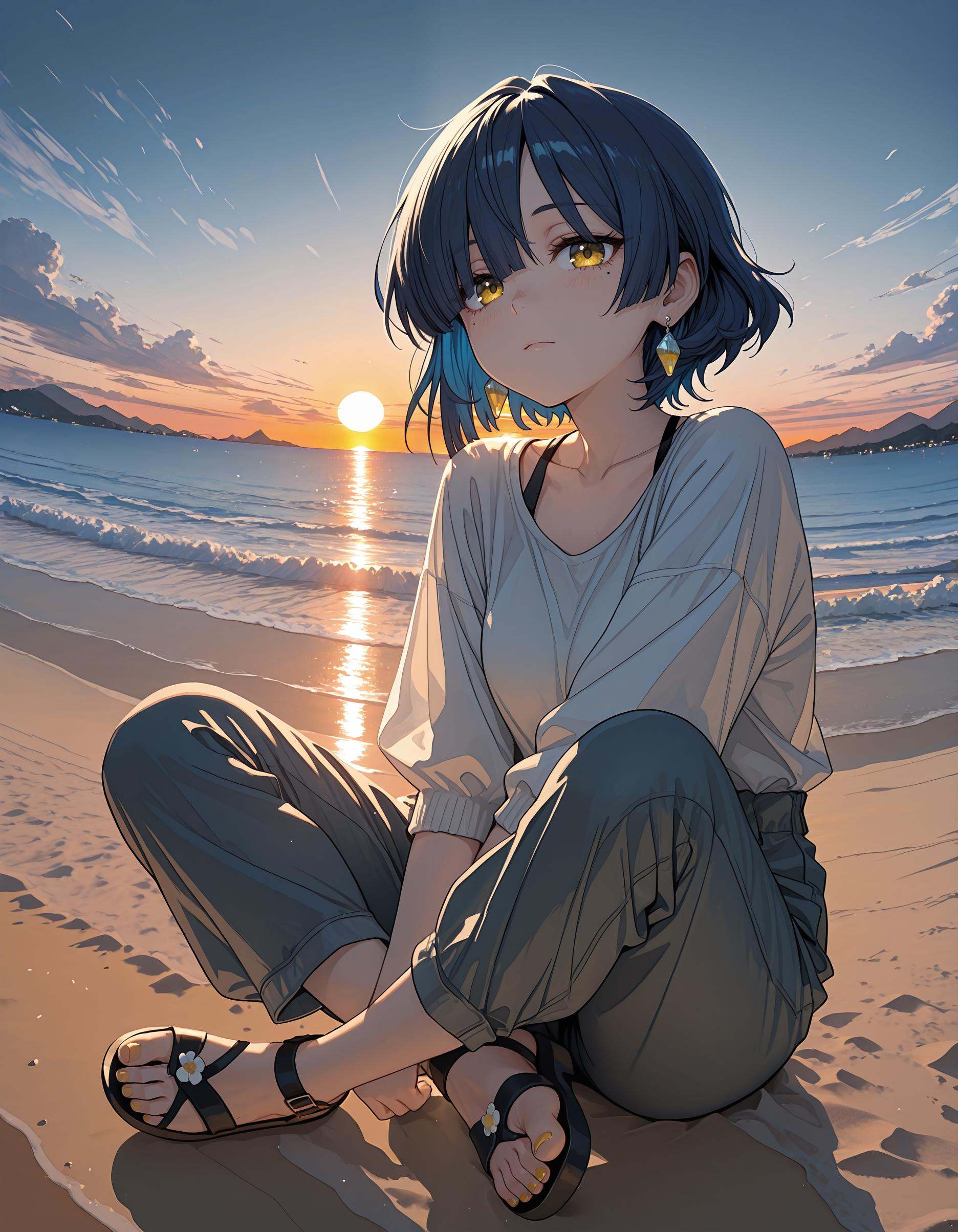 re4lity_sync_illu,  1girl,  sitting on Tensor.Art