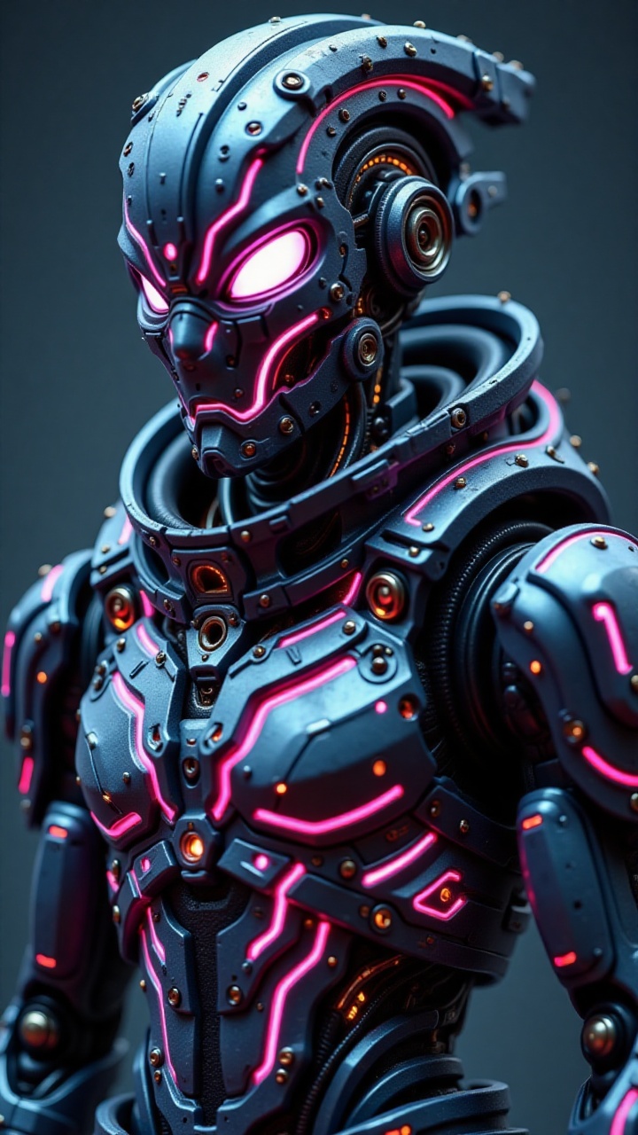 CyborgAndroid,  highly detailed mechanical design,  blend of metallic silver-blue synthetic on Tensor.Art