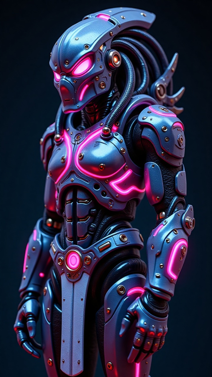 CyborgAndroid,  highly detailed mechanical design,  blend of metallic silver-blue synthetic on Tensor.Art