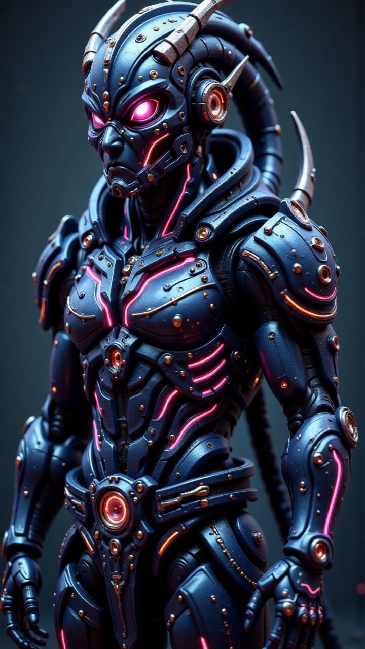 CyborgAndroid,  highly detailed mechanical design,  blend of metallic silver-blue synthetic on Tensor.Art
