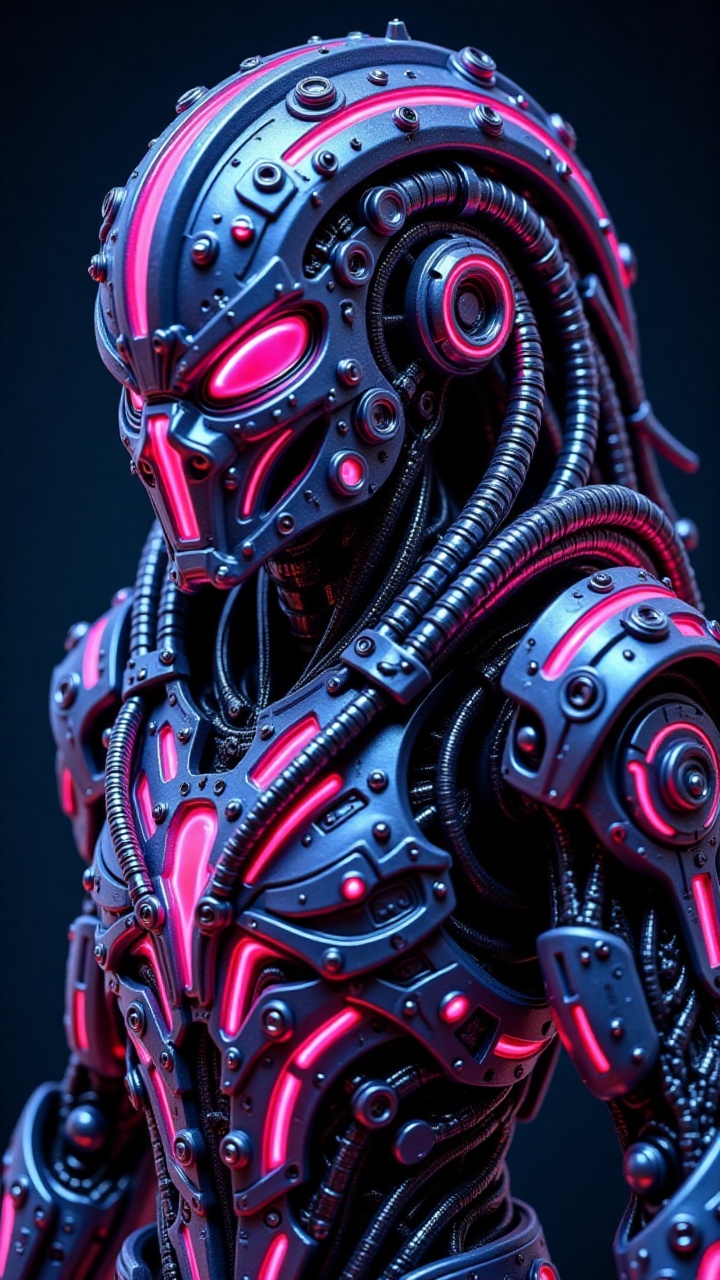 CyborgAndroid,  highly detailed mechanical design,  blend of metallic silver-blue synthetic on Tensor.Art