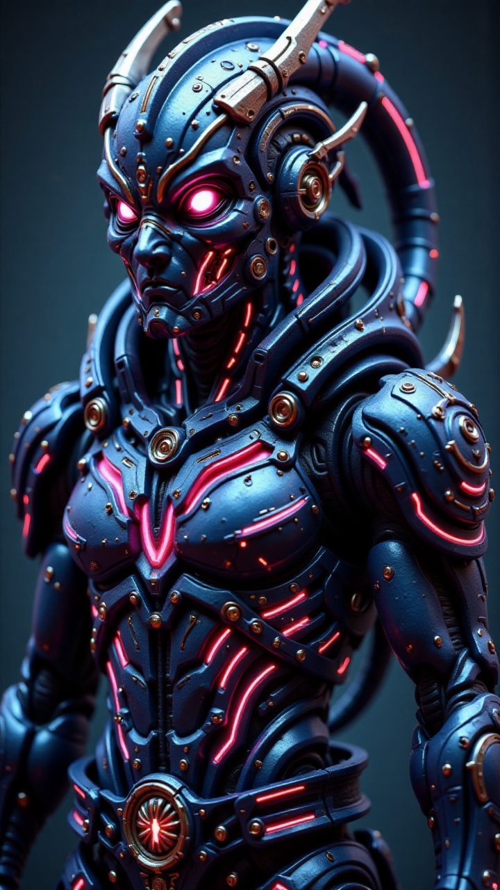 CyborgAndroid,  highly detailed mechanical design,  blend of metallic silver-blue synthetic on Tensor.Art