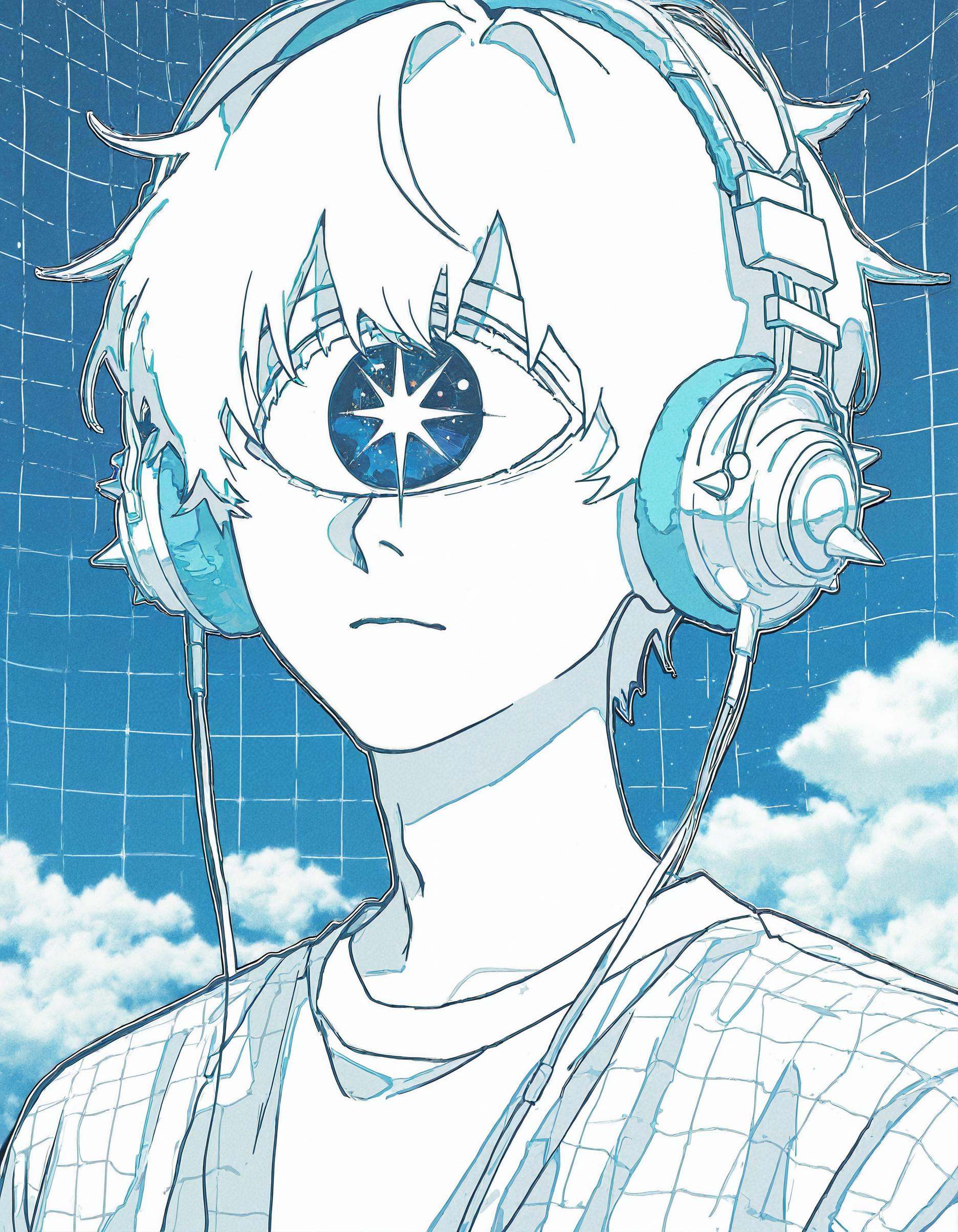 15546+456868,  spikes,  headphones on Tensor.Art