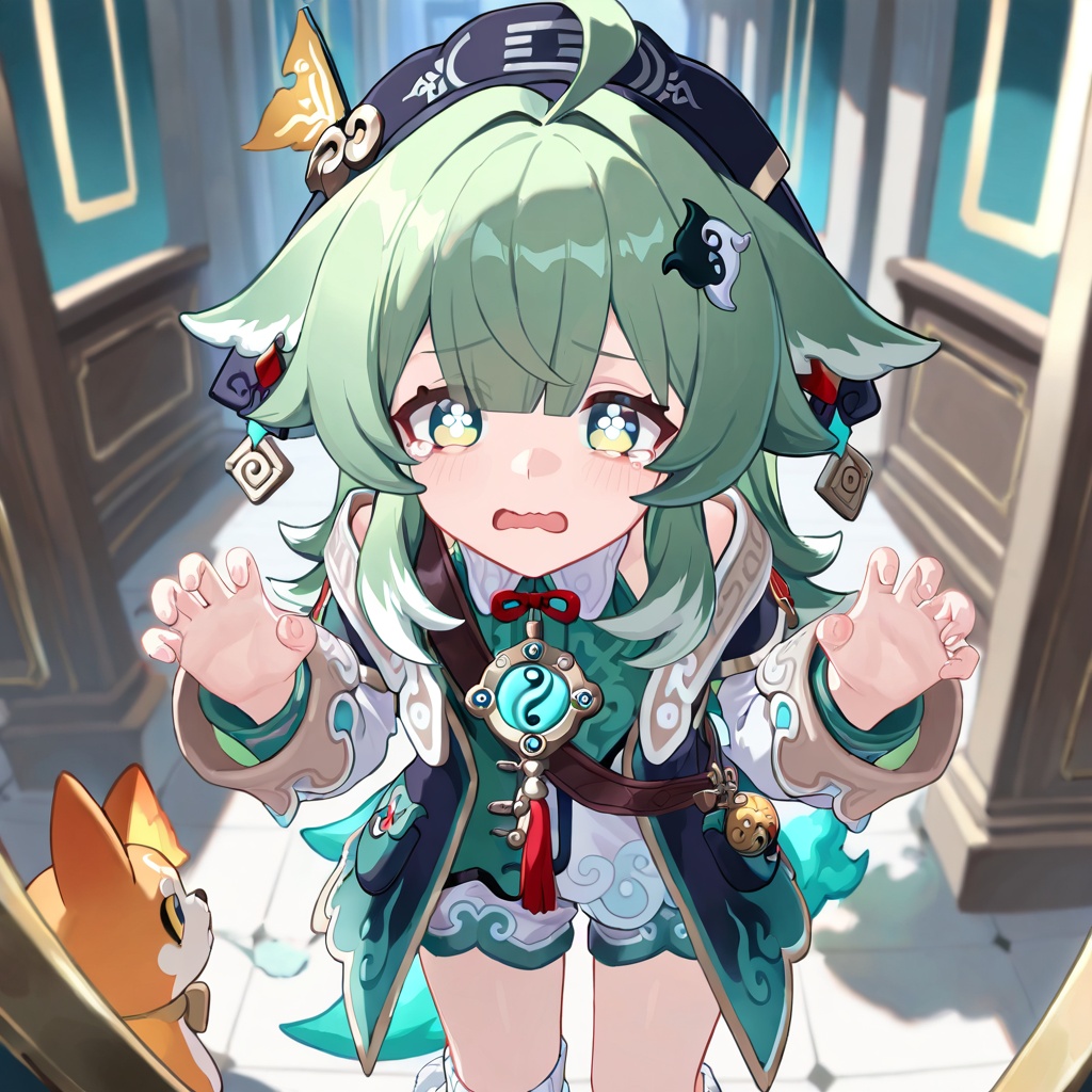 Huohuo (honkai star rail),  green hair,  ahoge on Tensor.Art