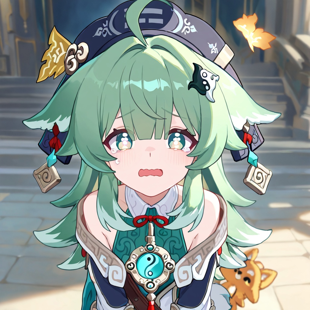 Huohuo (honkai star rail),  green hair,  ahoge on Tensor.Art