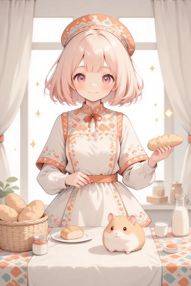 cute illustration,  (Hamuko-chan,  hamster girl on Tensor.Art