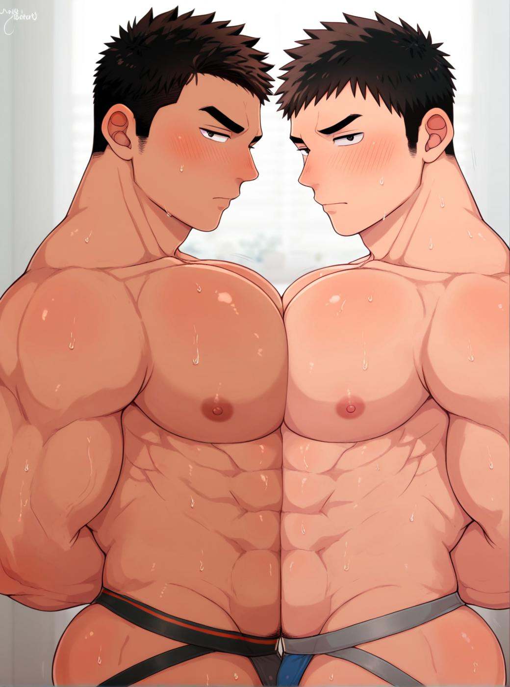 best quality,  interracial,  short hair on Tensor.Art