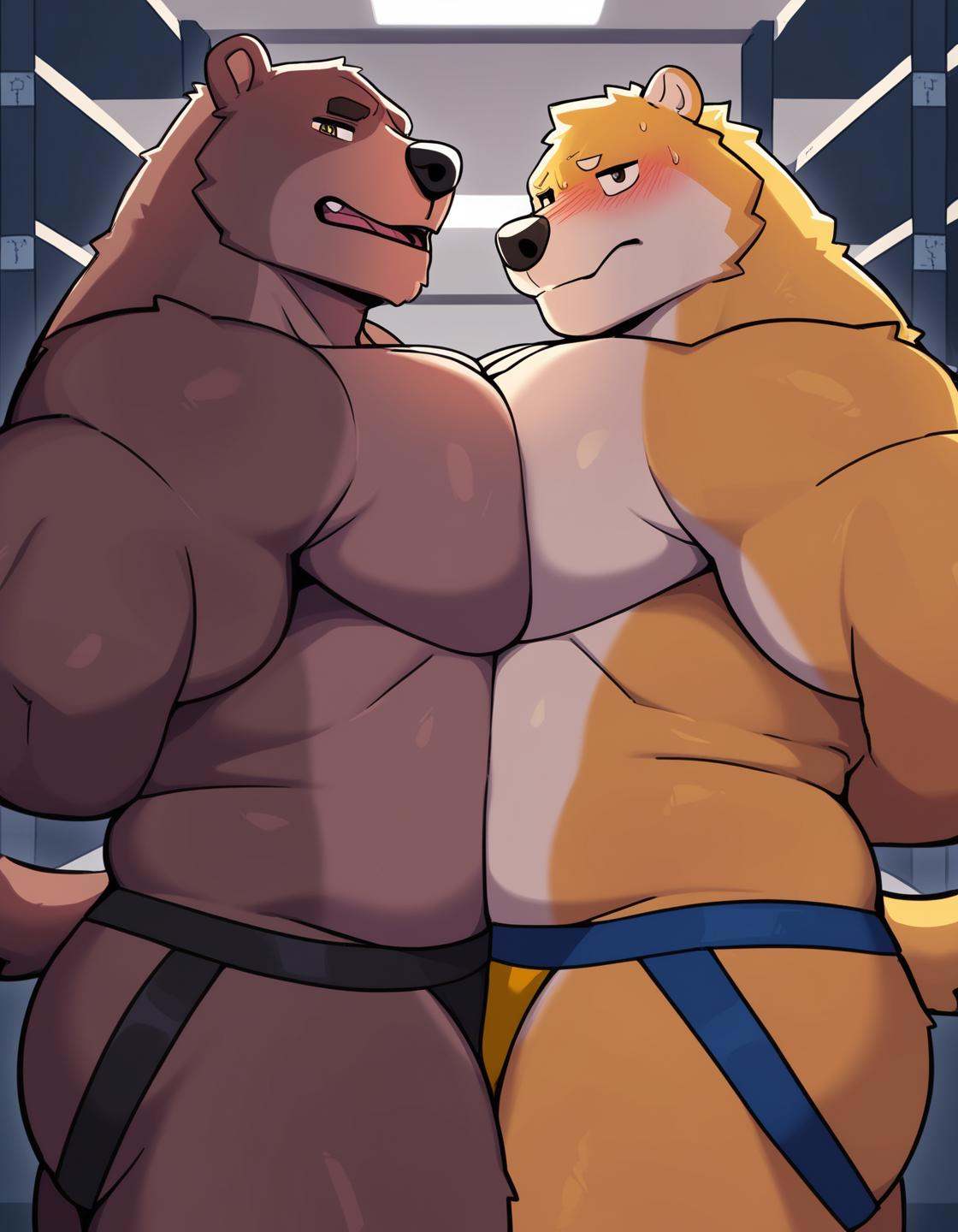 brown body,  yellow body,  anthro on Tensor.Art