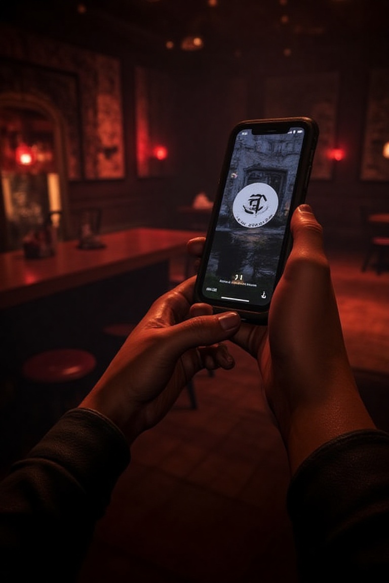 In the well-known video game about the gangsters,  the character is holding an iPhone,  the game enviroment is in a nightc...