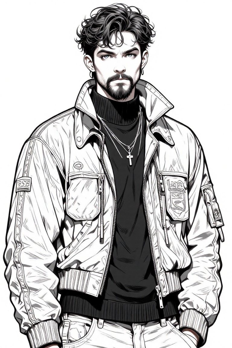 solo,  1boy,  jacket on Tensor.Art