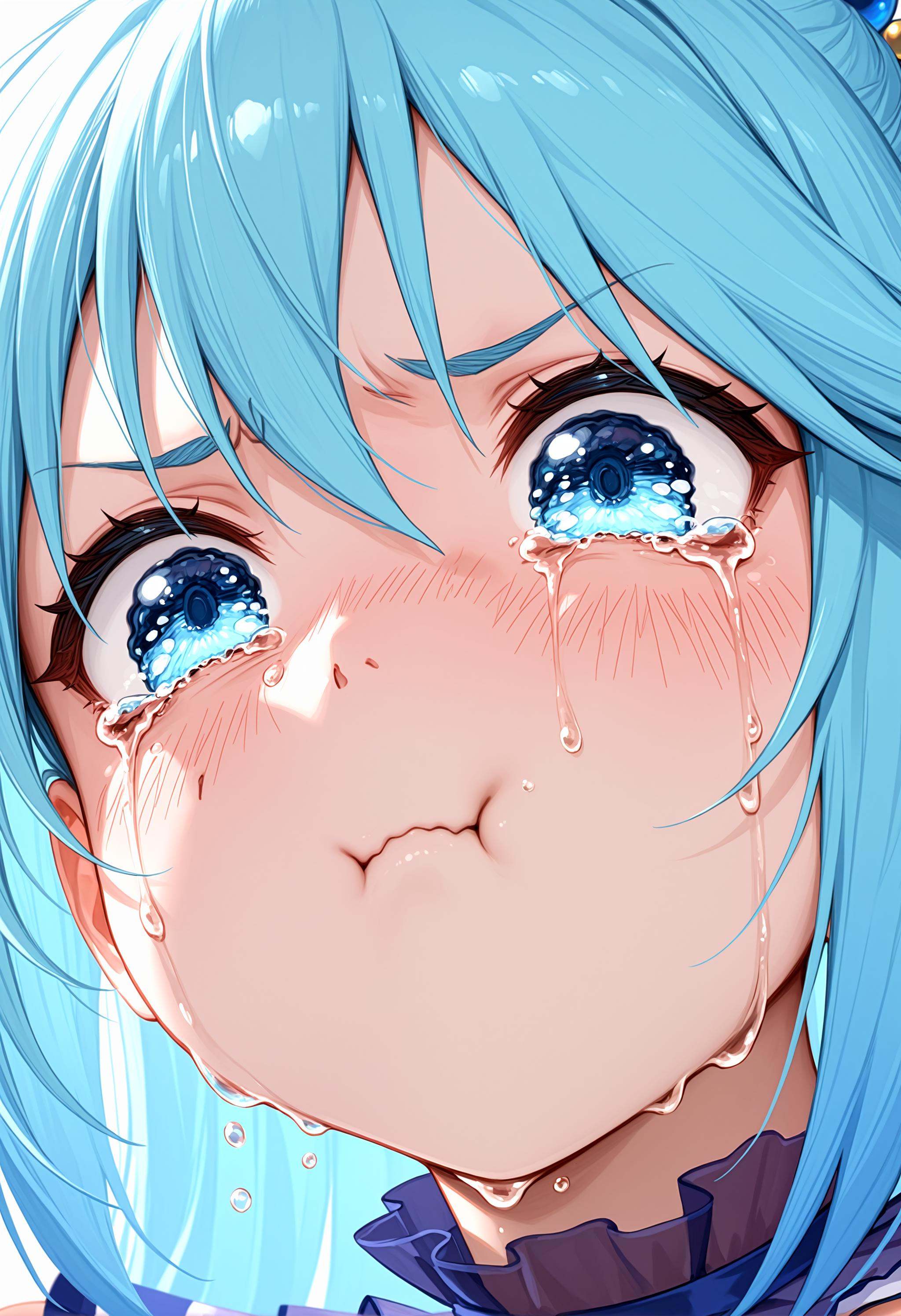 1girl,  aqua konosuba,  crying on Tensor.Art