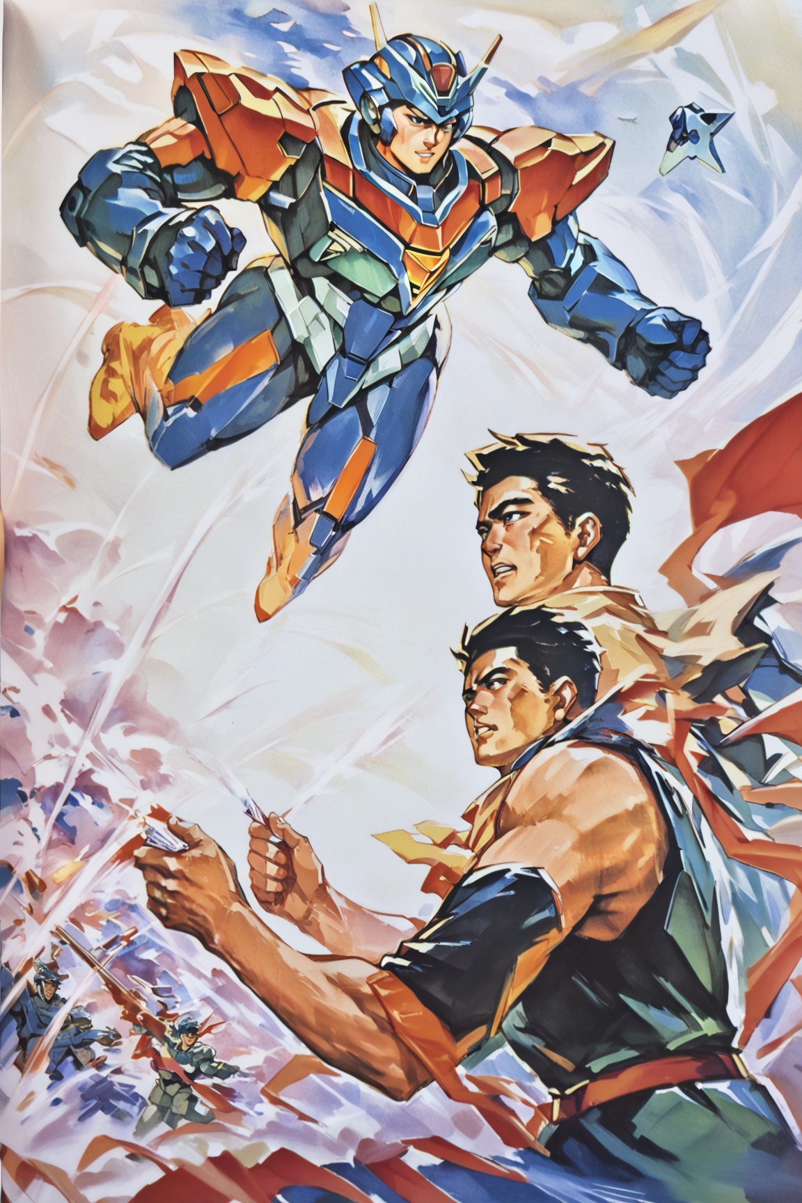 2 man,  gundam,  chinese ccp art on Tensor.Art