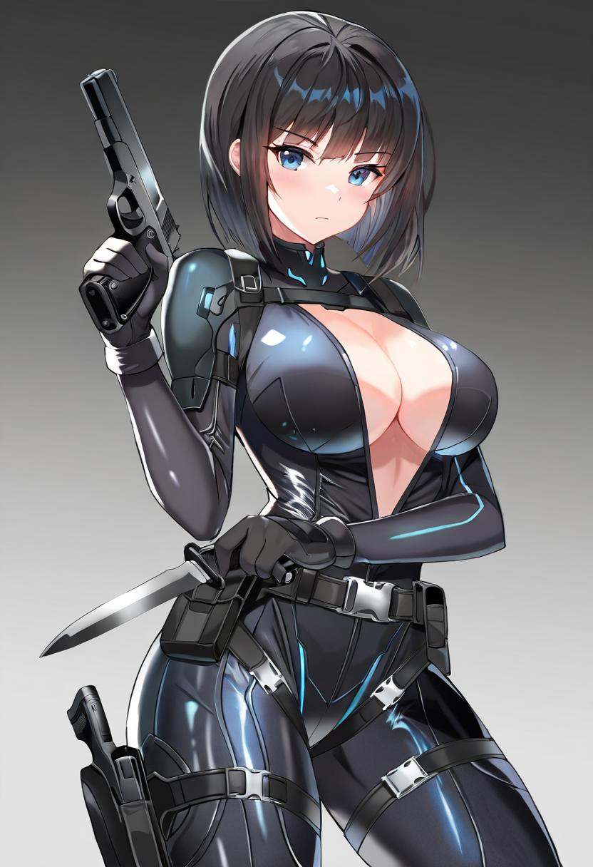 1girl,  shdowwhisper,  black bodysuit on Tensor.Art