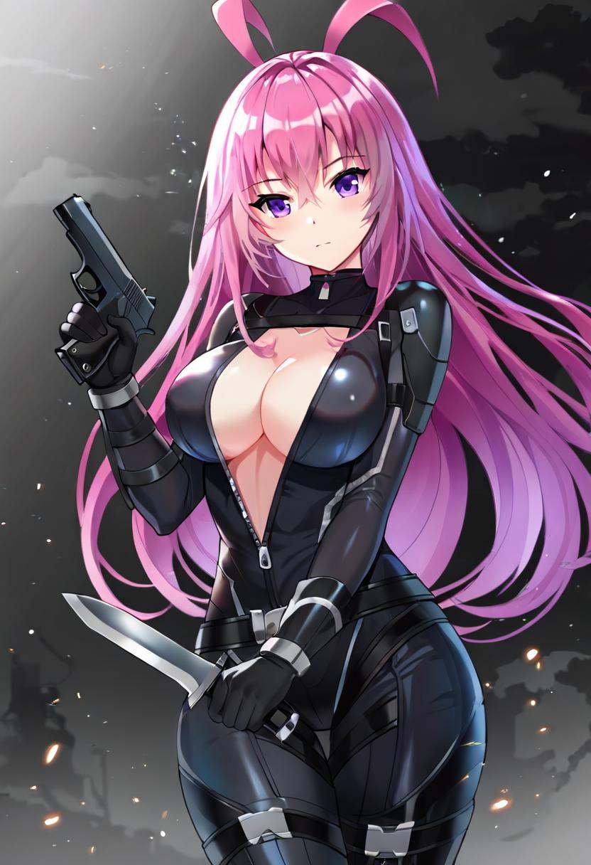 1girl,  lupan,  purple eyes on Tensor.Art