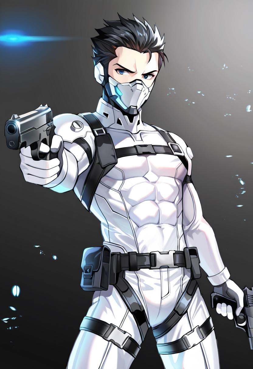 1boy,  shdowwhisper,  white bodysuit on Tensor.Art
