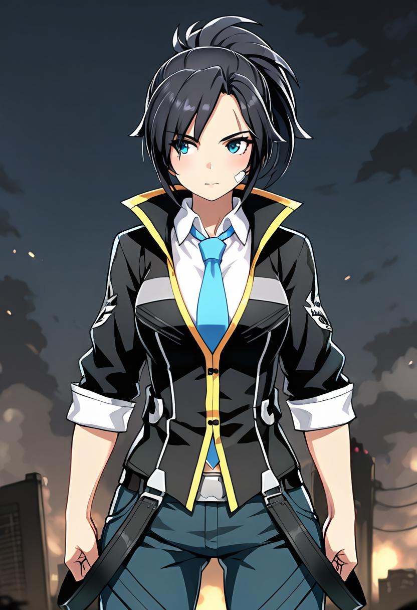 1girl,  jinsepatsu,  black hair on Tensor.Art
