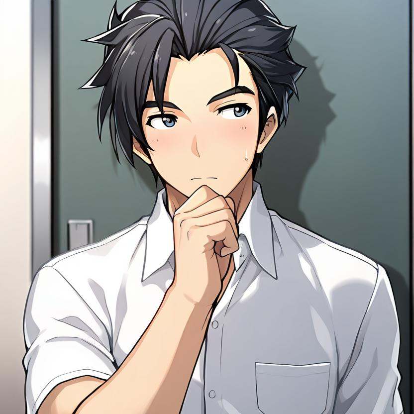 1boy,  jinsepatsu,  black hair on Tensor.Art