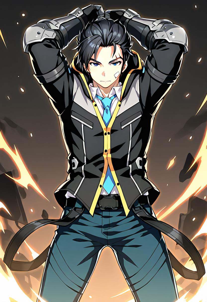 1boy,  jinsepatsu,  black hair on Tensor.Art