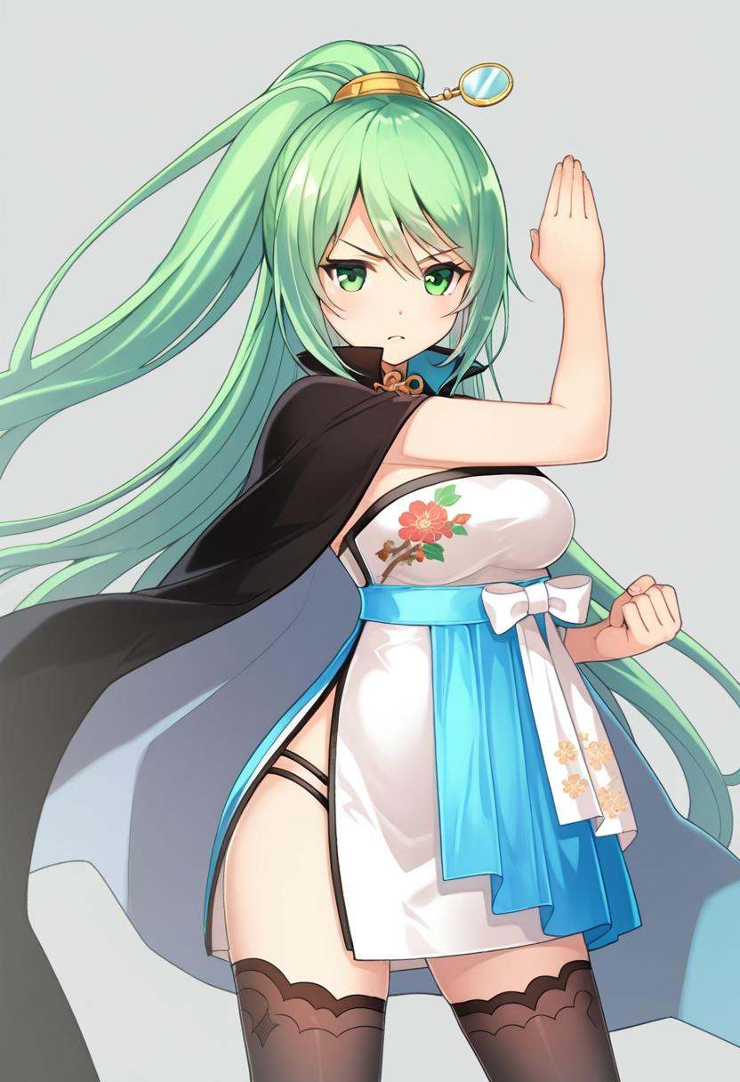 1girl,  reeve,  geen hair on Tensor.Art