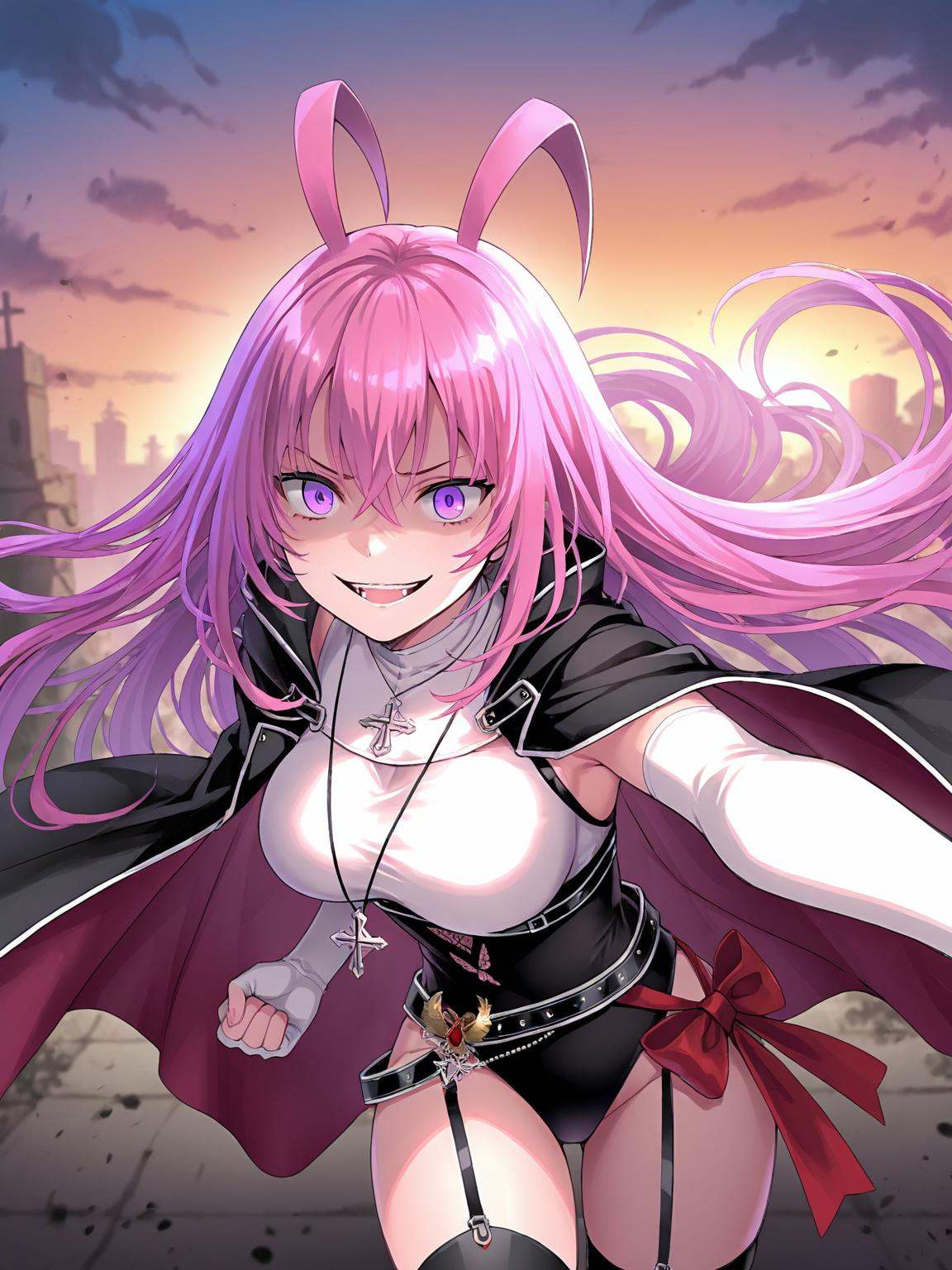 1GIRL,  lupan,  shock-pink hair on Tensor.Art