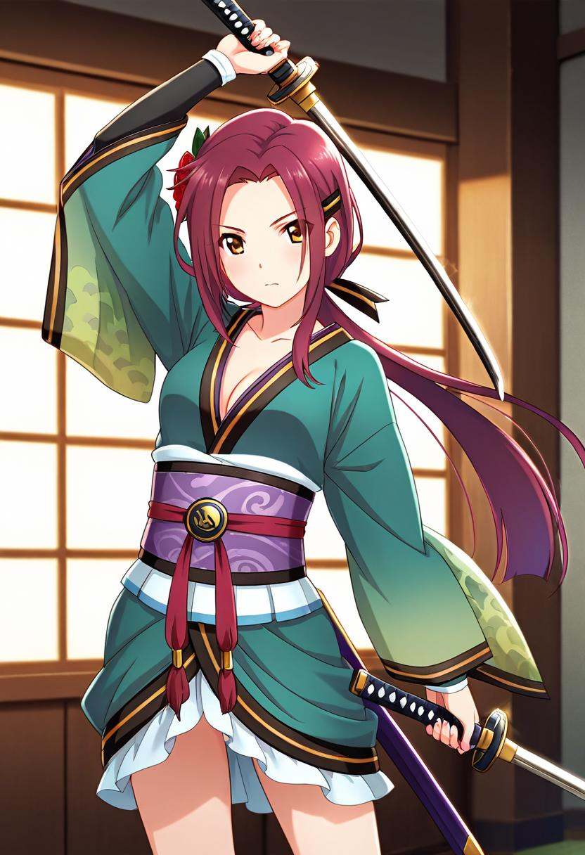 1girl,  tachiarairuka,  red hair on Tensor.Art