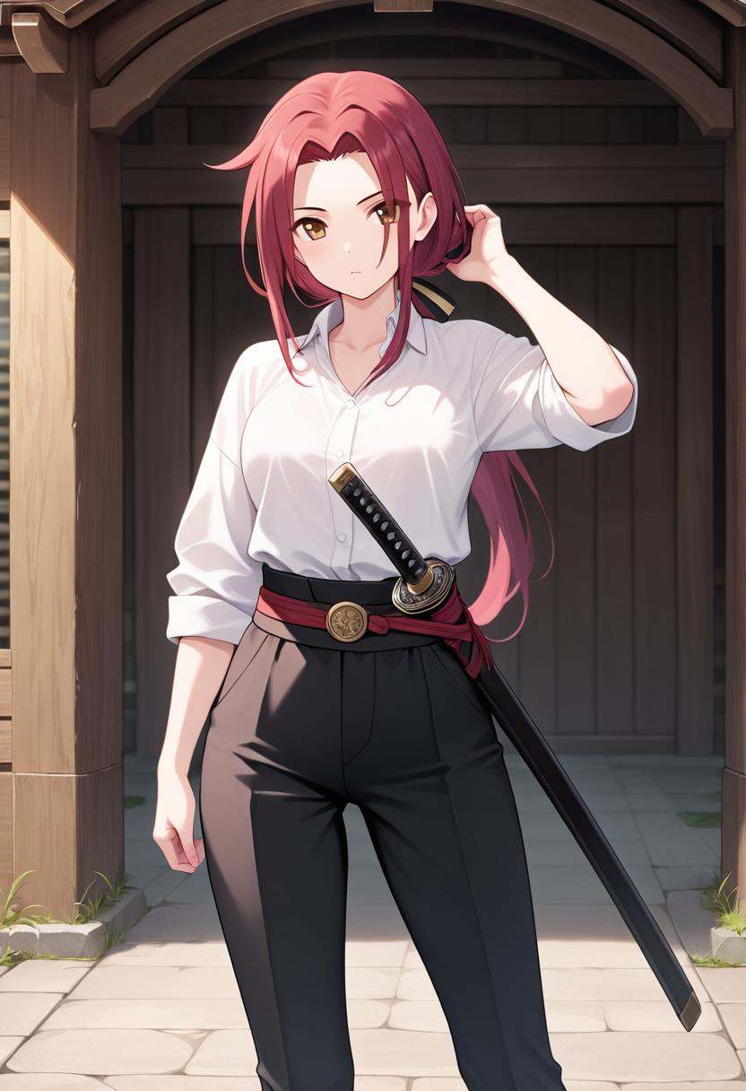 1girl,  tachiarairuka,  red hair on Tensor.Art