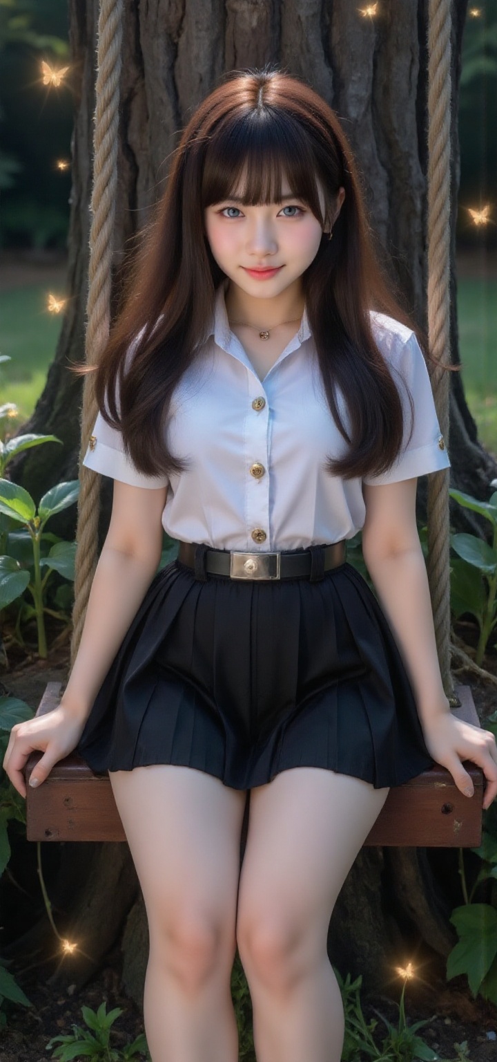 Young girl,  17 years old,  with long bangs on Tensor.Art