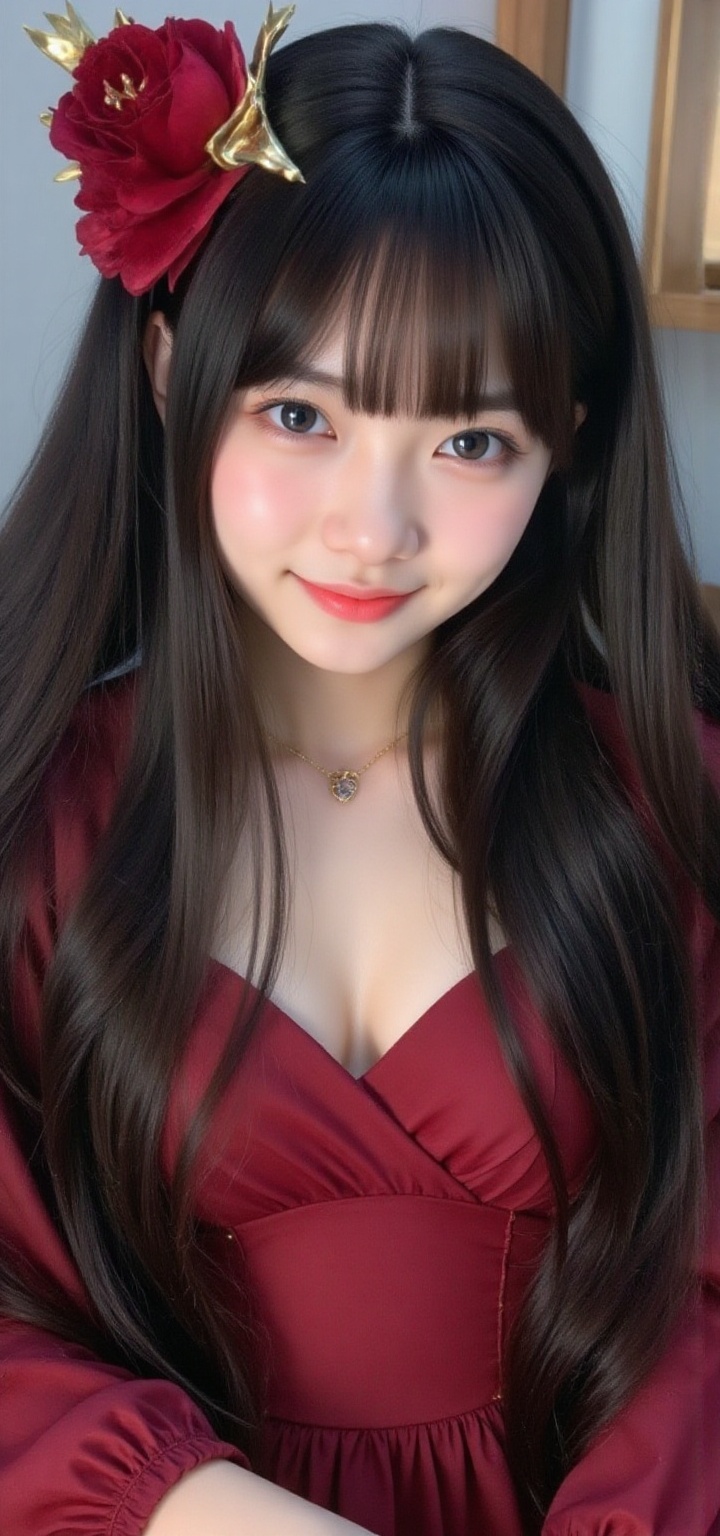 1girl.age17.very long hair.wavy bangs.1girl,  solo,  long hair on Tensor.Art