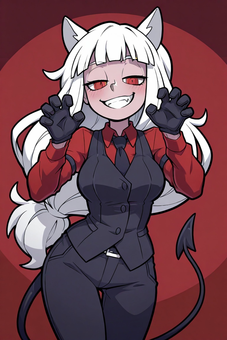helltaker,  low-tied long hair,  animal ears on Tensor.Art