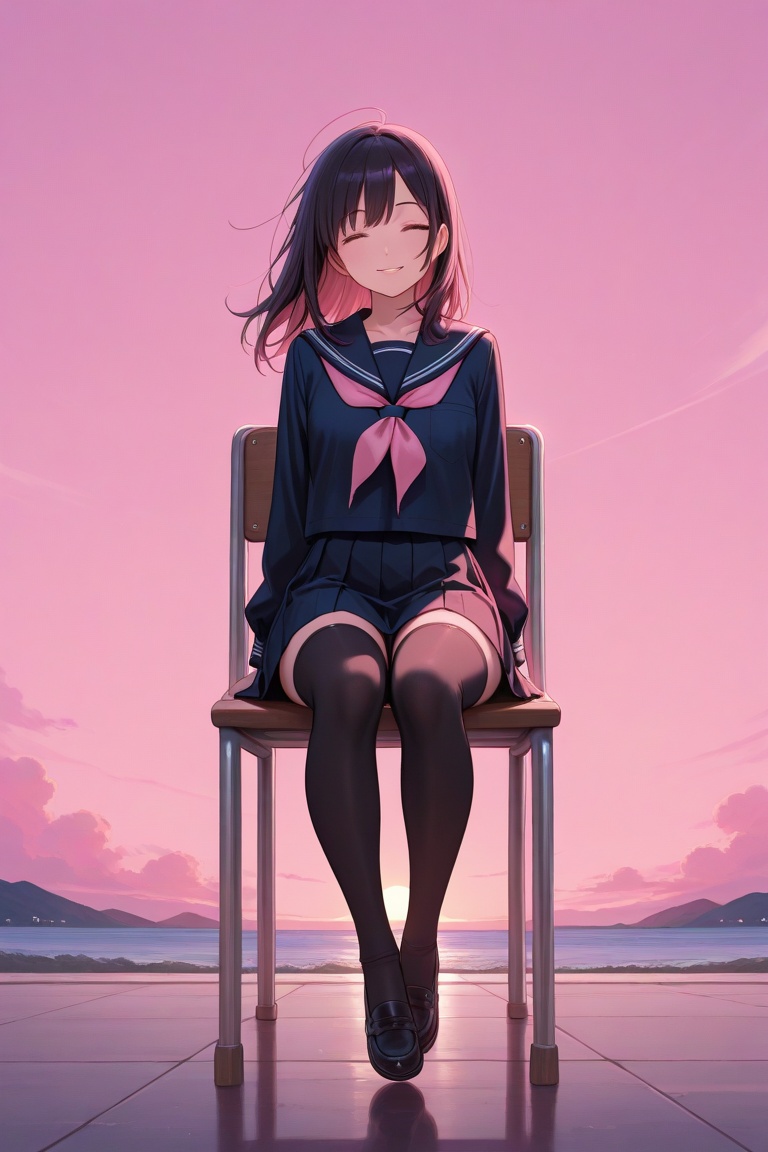 1girl,  serafuku,  zettai ryouiki on Tensor.Art
