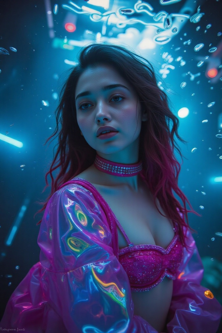 Hot backless indian chubby cheeks Female around 17,  big size clavage,  pink big lips on Tensor.Art