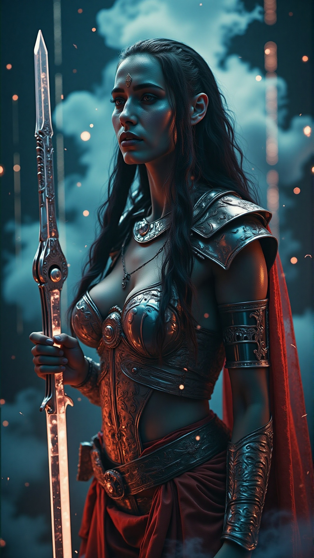 ***** focus,  A majestic stunning ancient Indian female warrior,  nude on Tensor.Art