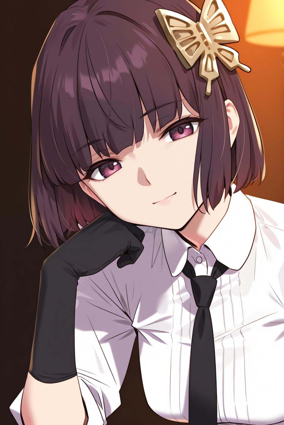 bsdyosano,  1girl,  butterfly hair ornament on Tensor.Art
