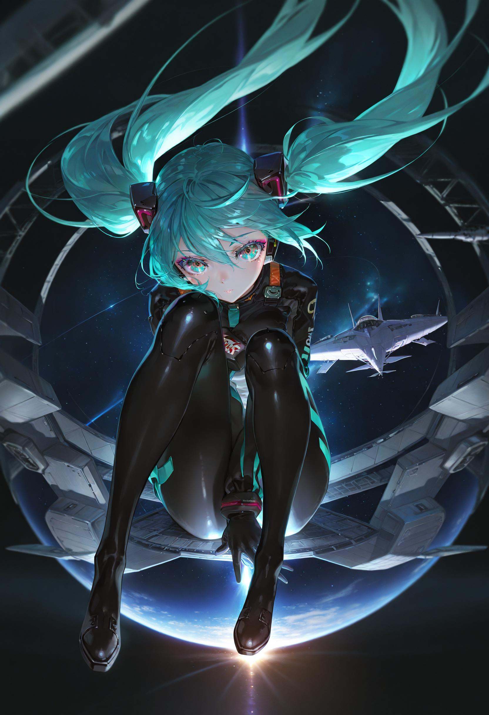 by [lack|fuzichoco|lam|kinta \(distortion\)|wlop|quasarcake|nixeu|happoubi jin|yoneyama mai],  1girl,  hatsune miku on Ten...