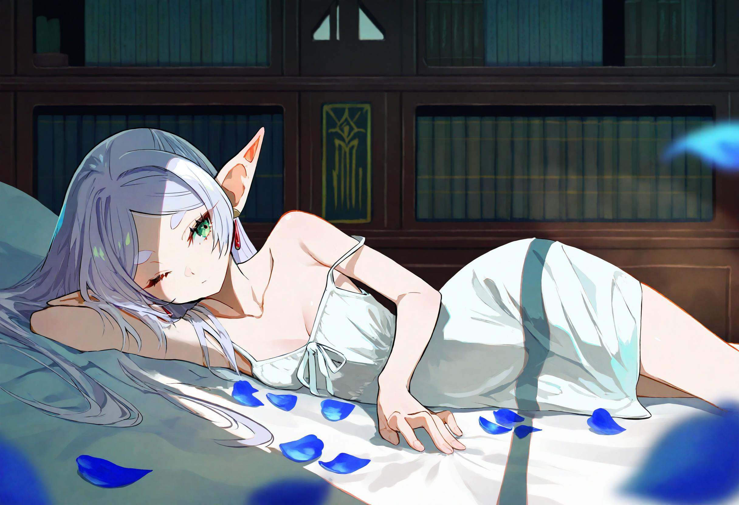 frieren,  1girl,  artist:[yoneyama mai|fuzichoco|lam \(ramdayo\)|diyokama] on Tensor.Art