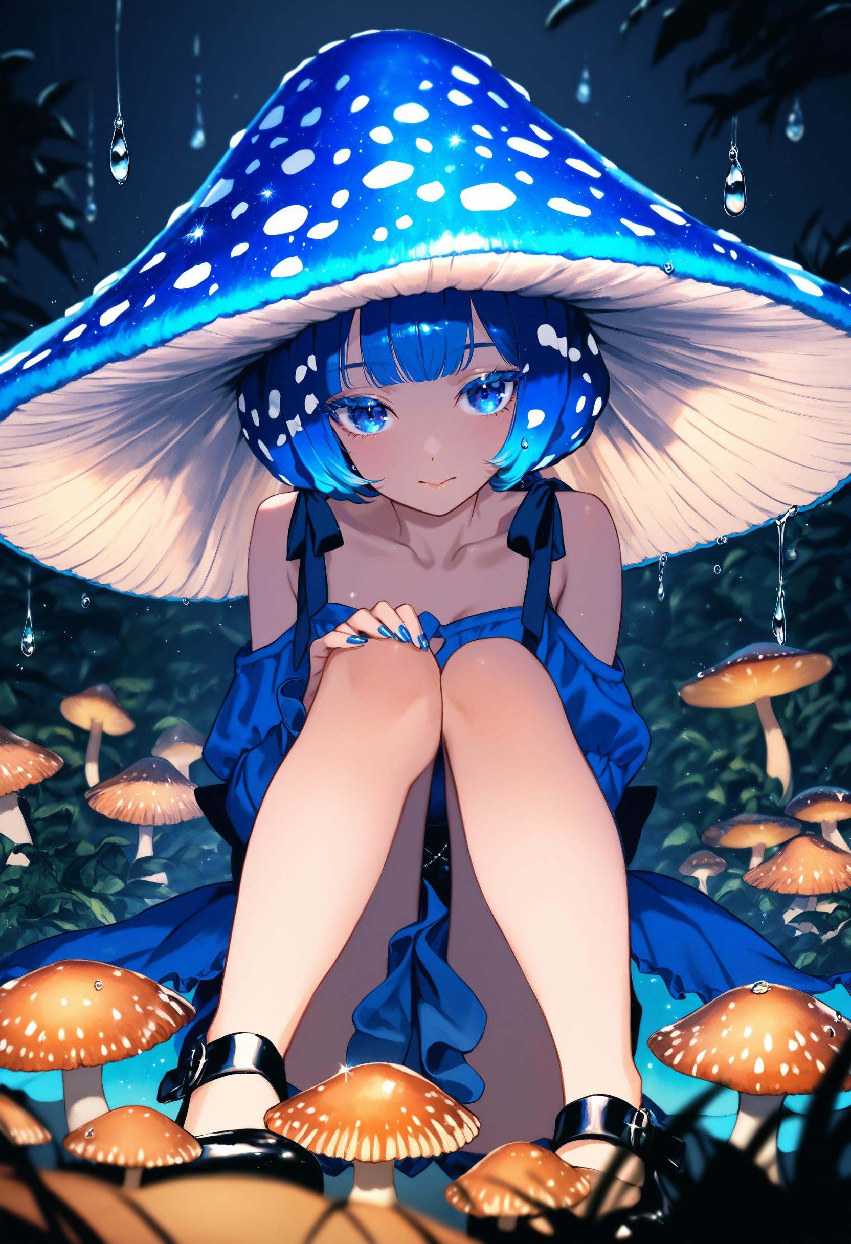mushroom girl,  1girl,  artist:[yoneyama mai|lack|fuzichoco|lam \(ramdayo\)|kinta \(distortion\)|wlop|quasarcake|nixeu|hap...