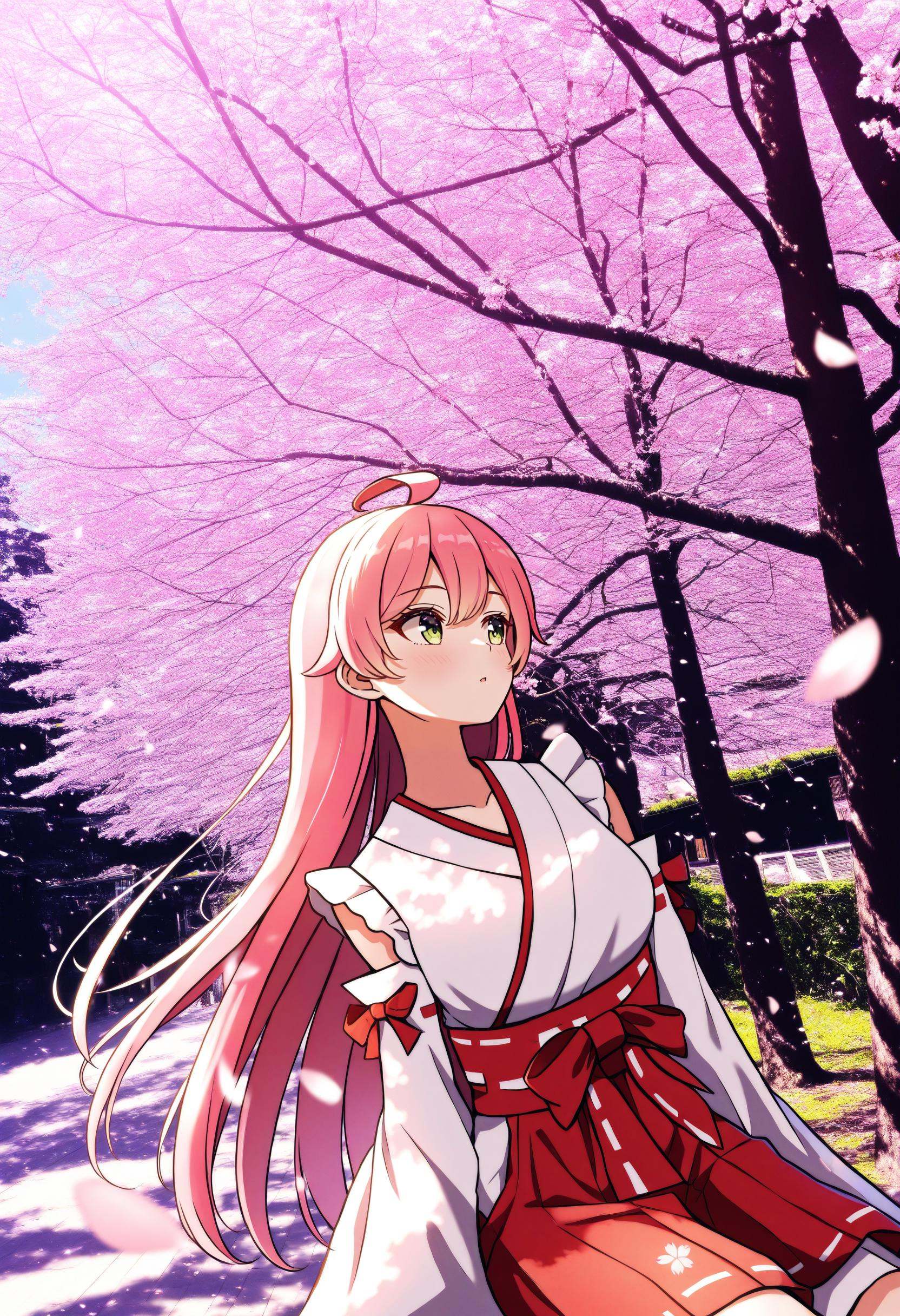 1girl,  sakura miko,  nontraditional miko on Tensor.Art