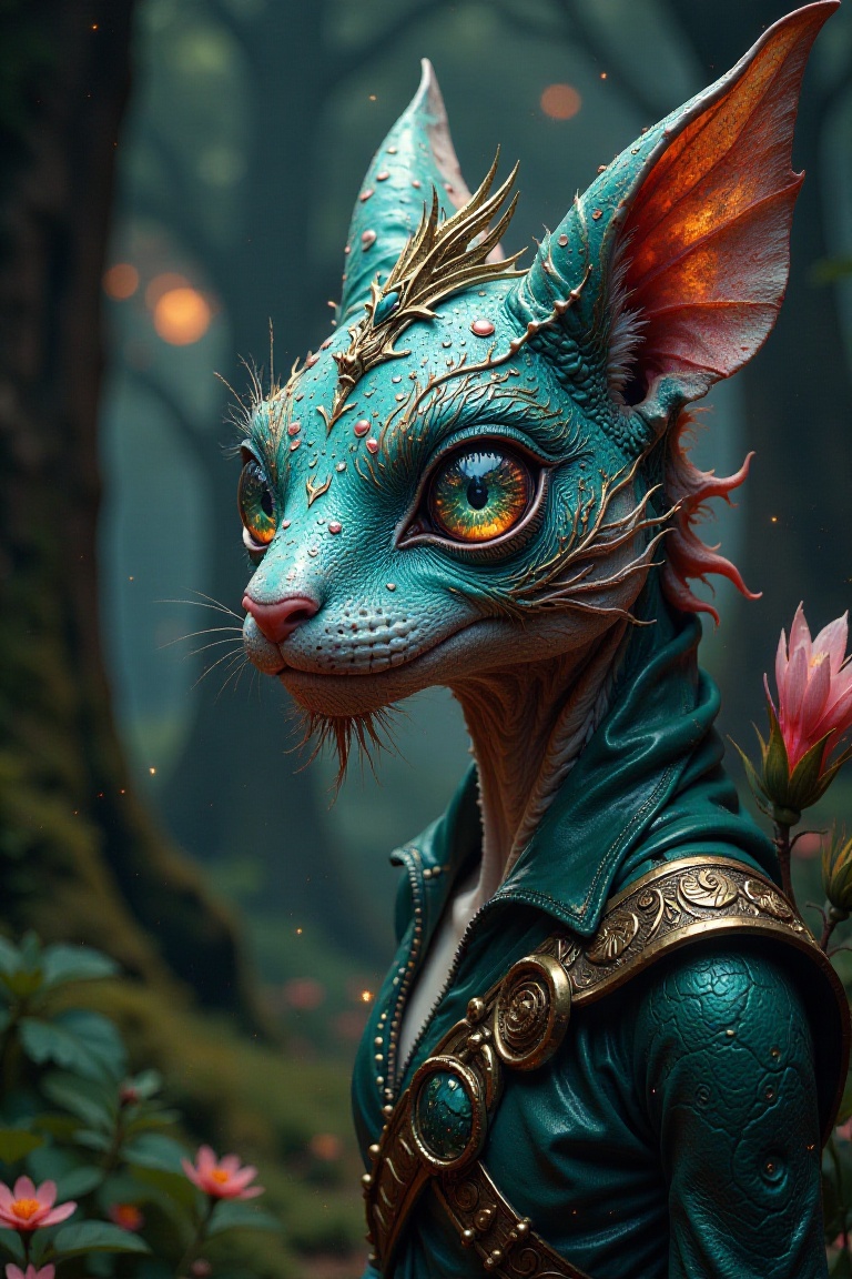((Magical Creature)),  Hyperrealistic art cinematic film still photography in the style of detailed hyperrealism photoshoo...