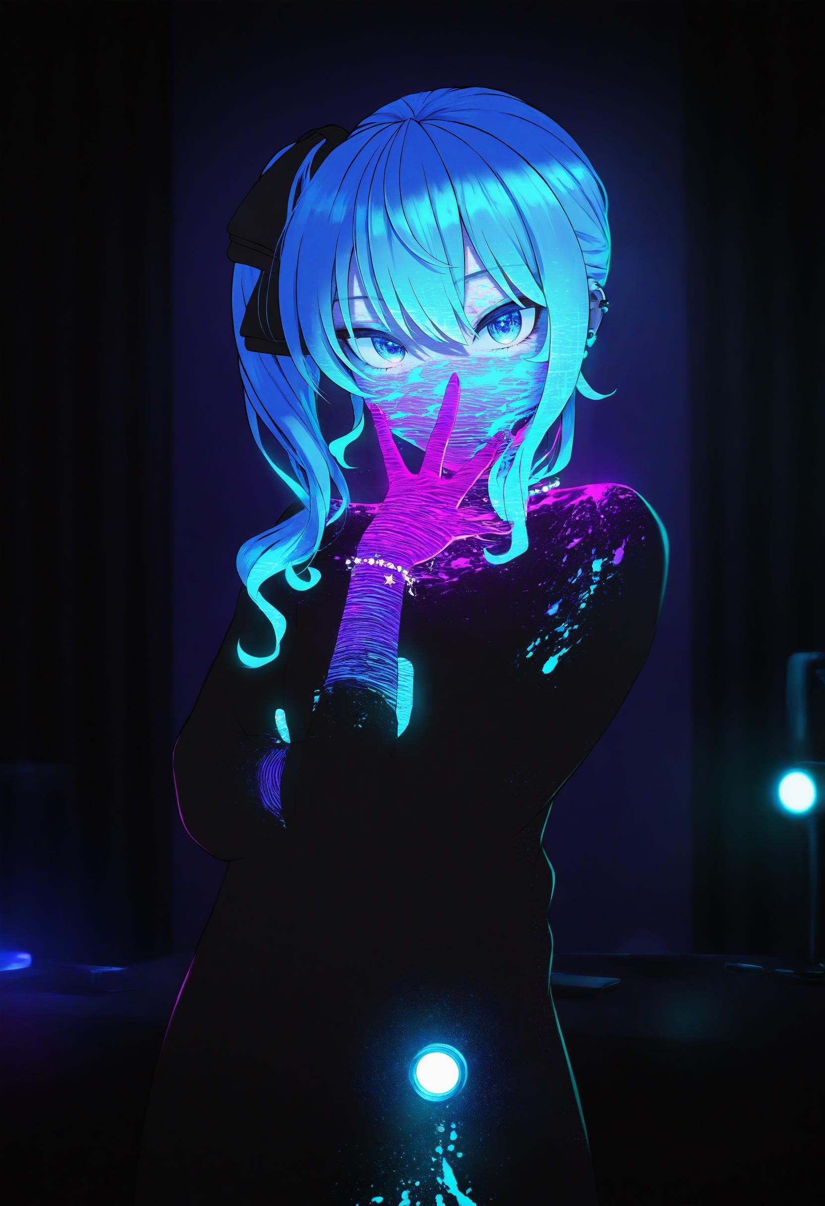 ultraviolet,  hoshimachi suisei,  blue hair on Tensor.Art