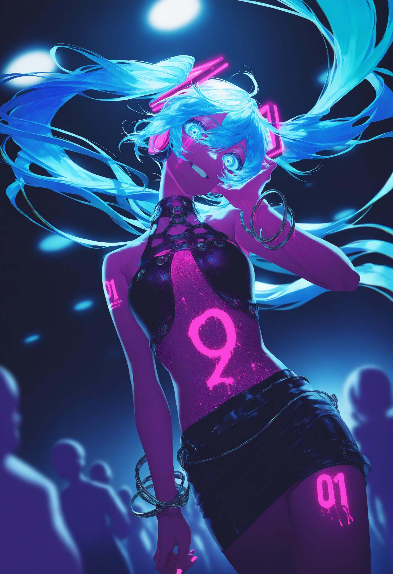 ultraviolet,  hatsune miku,  artist:[diyokama|yoneyama mai|quasarcake] on Tensor.Art