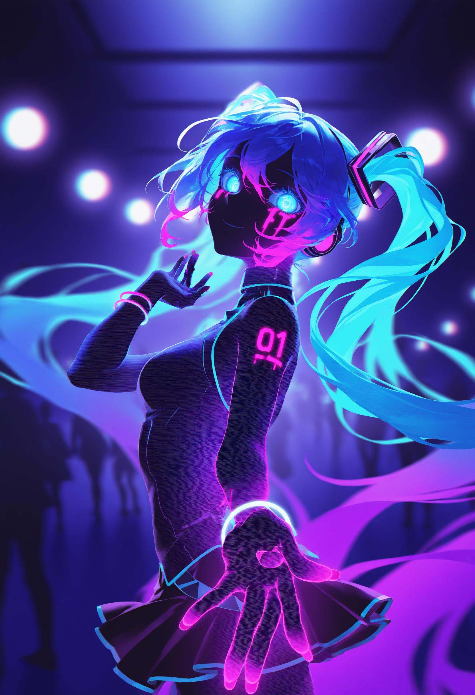 ultraviolet,  hatsune miku,  artist:[diyokama|yoneyama mai|quasarcake] on Tensor.Art