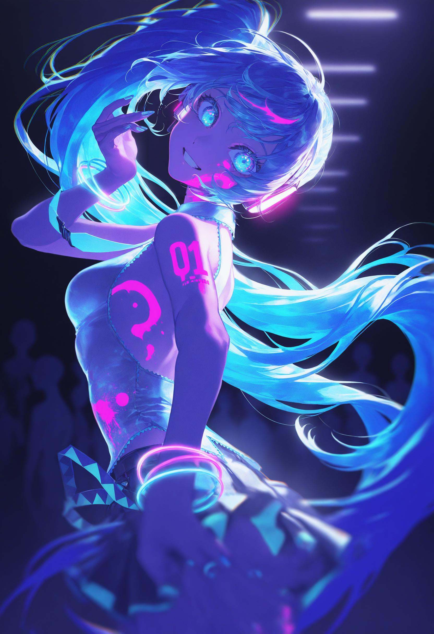 ultraviolet,  hatsune miku,  artist:[diyokama|yoneyama mai|quasarcake] on Tensor.Art