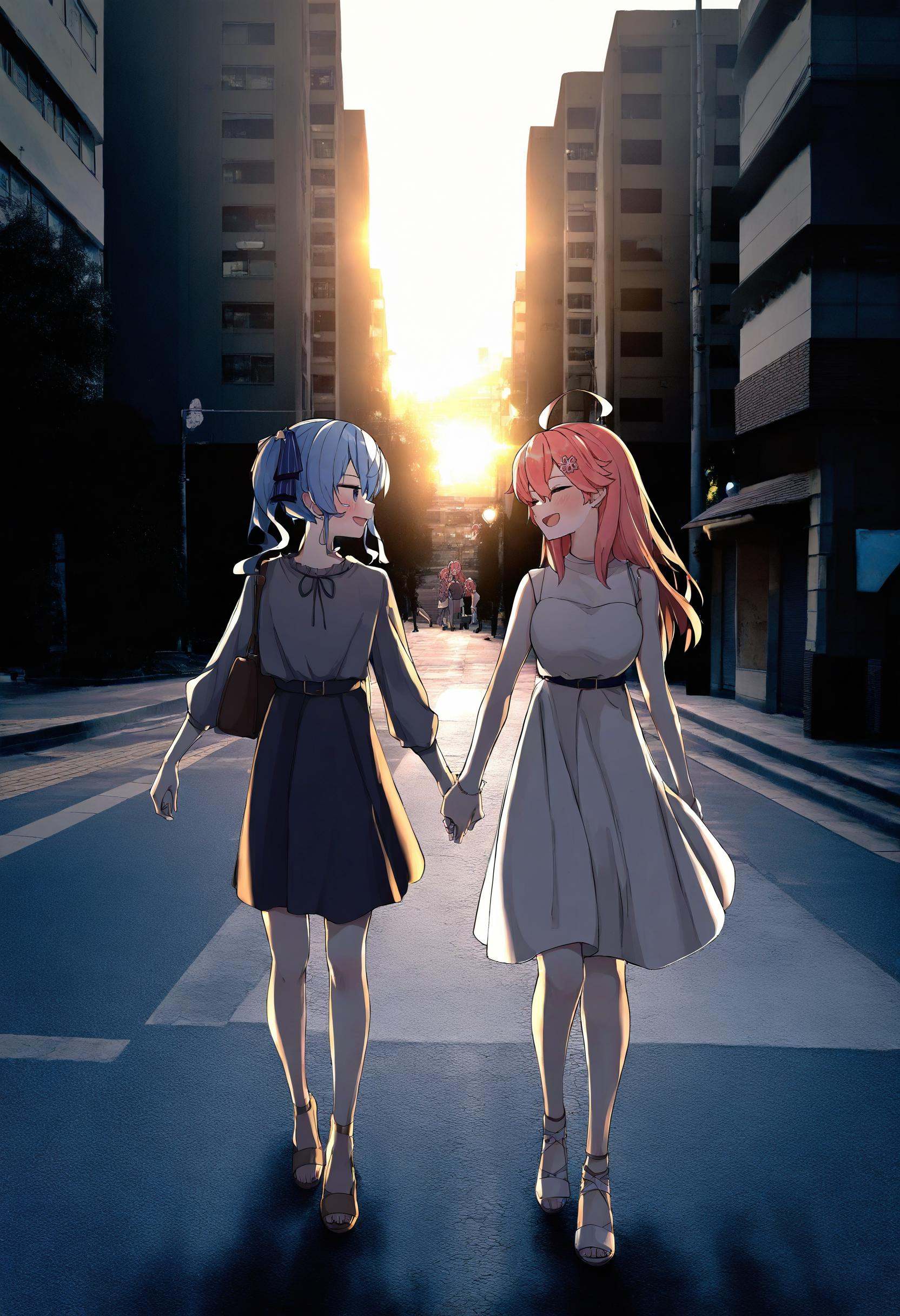 original,  2girls,  hoshimachi suisei on Tensor.Art